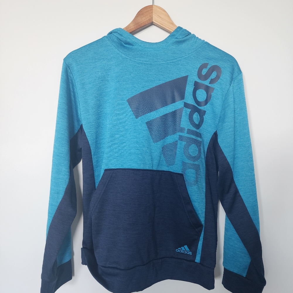 Adidas Teal/Blue Hoodie Boys LG 14/16